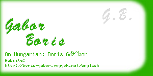 gabor boris business card